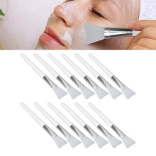 12 pezzi di pennelli in silicone per maschera viso, morbidi, bianchi.