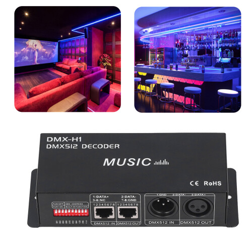 Décodeur DMX512 à 4 canaux RGB 12A 16,4  6,5  4 cm
