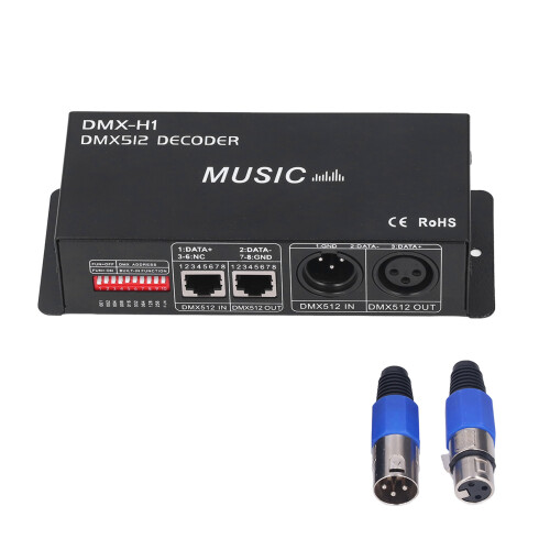 Décodeur DMX512 à 4 canaux RGB 12A 16,4  6,5  4 cm 1