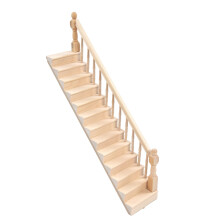 Escalier miniature en bouleau pour maison de poupée échelle 1/12 bricolage angles arrondis