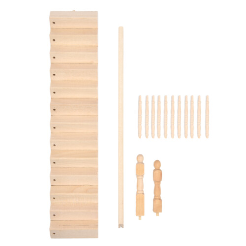 Escalier miniature en bouleau pour maison de poupée échelle 1/12 bricolage angles arrondis 1