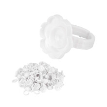 100 piezas Aros adhesivos para flores 1.8 cm de diámetro 2.5 cm de alto blanco
