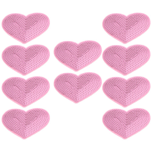 10 pezzi di toppe a forma di cuore rosa termoadesive, 8,2 x 7 cm, cotone 1