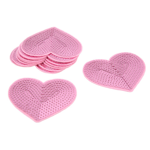 10 pezzi di toppe a forma di cuore rosa termoadesive, 8,2 x 7 cm, cotone 2