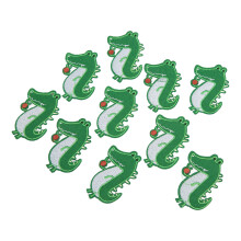 Toppe da ferro fai-da-te 10 pezzi in cotone verde con motivo animale ricamate per abbigliamento