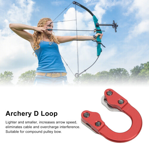 Archery D Loop Compound Bow Metal D Loop with Screwdrivers Hunting Shooting Target AccessoriesRed 2