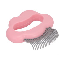 Peigne coquille ABS 9 x 9 cm rose pour chats et petits animaux