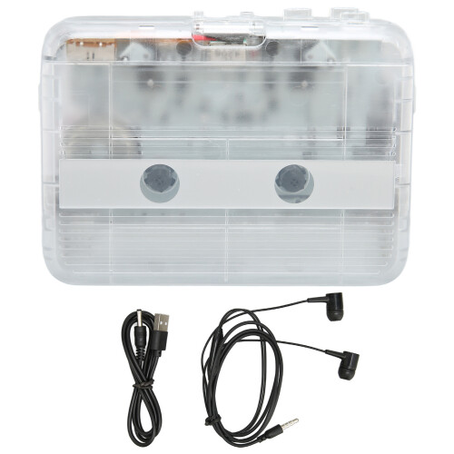 TON007B Blanc Bluetooth Cassette à renversement automatique 2xAA 1
