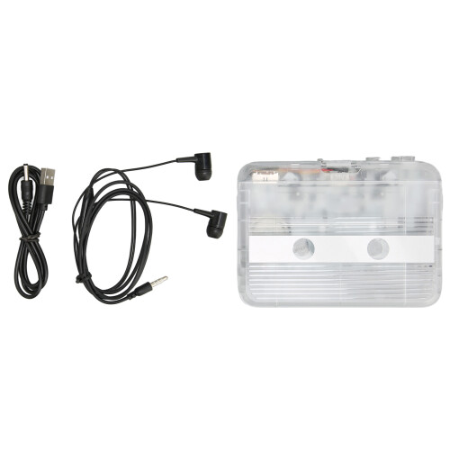 TON007B Blanc Bluetooth Cassette à renversement automatique 2xAA 2