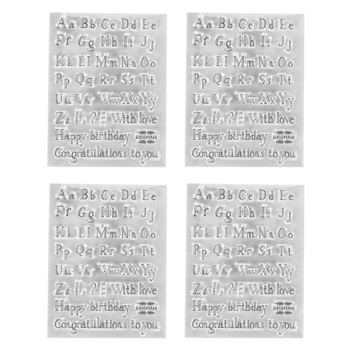 4 pezzi di timbri trasparenti TPR, trasparenti, 15,211,6 cm 1