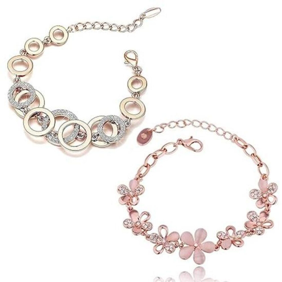 Latest Collection Gold Plated Combo Of 2 Bracelet For Women And Girls Valentine Gift For Girlfriend