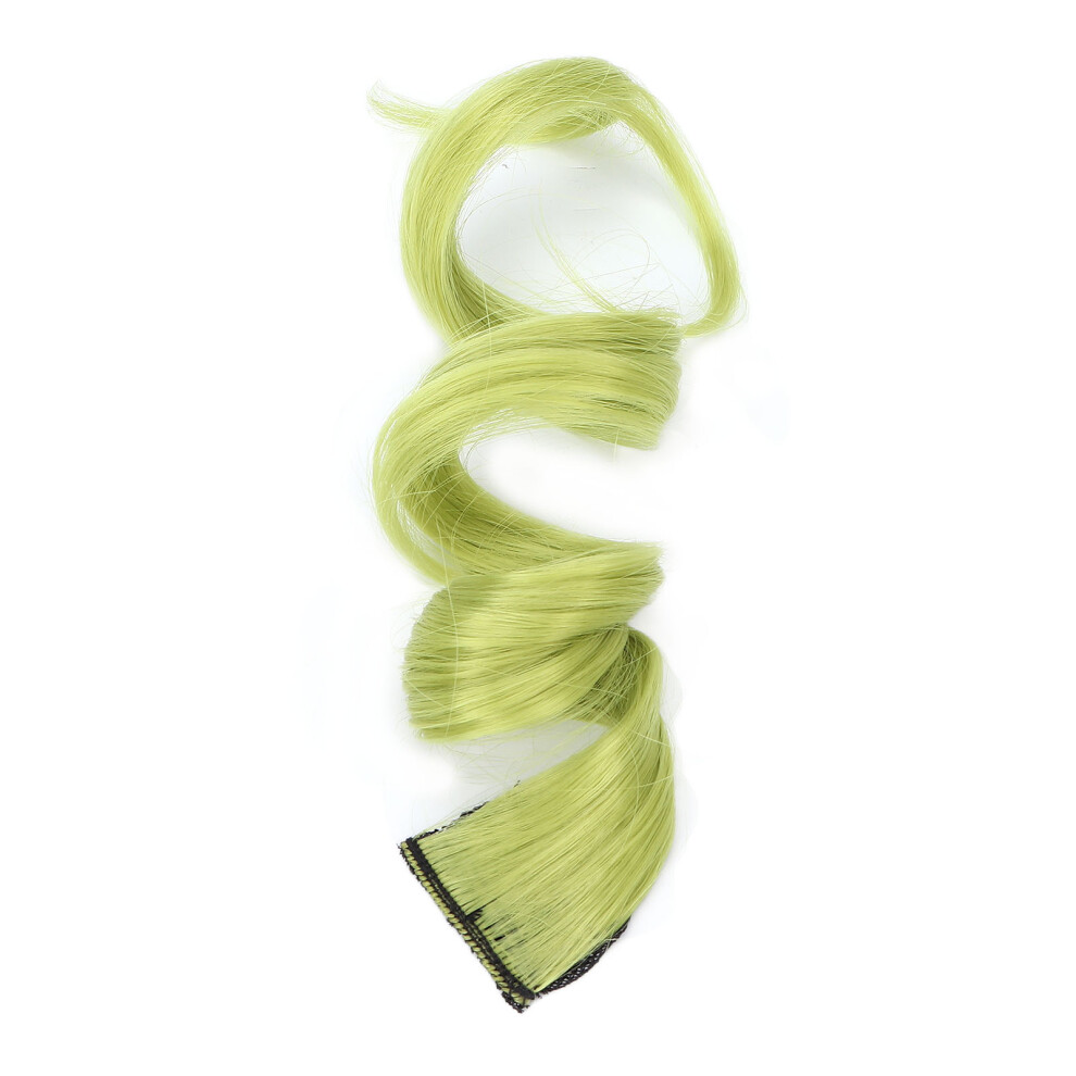 Unisex 5Pcs Long Curly Hairpiece Women Girls Stylish Hair Extension Colored Highlights Hairpiece With Clipgreen