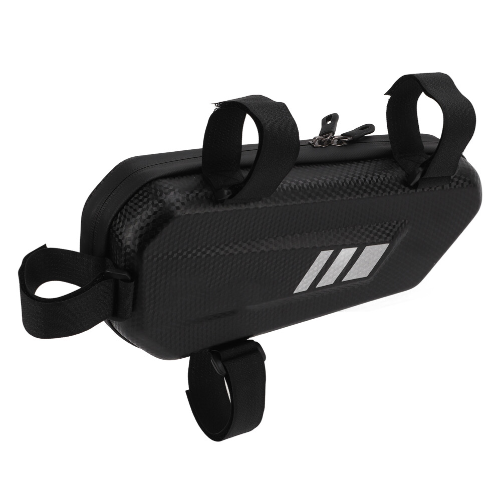 Motorcycle Saddlebag Hard Shell Side Hanging Bag Pu Leather For Left Rack Frame Black 8711321715406