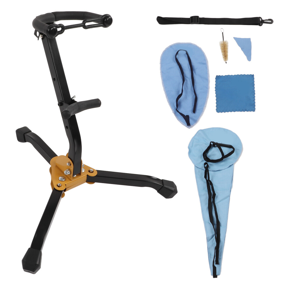 Alto Sax Stand Set Metal Holder Rack Saxophone Cleaning Kit Portable Saxophones Accessories 9361321716447