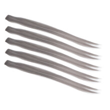 Estensione per capelli clip-in, grigio chiaro brillante, 21,65 pollici, per cosplay e feste, 5 pezzi