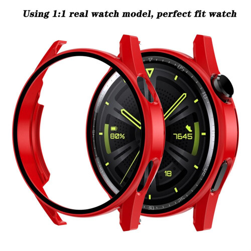 GT3 46 mm rouge coque intégrale avec verre trempé 2