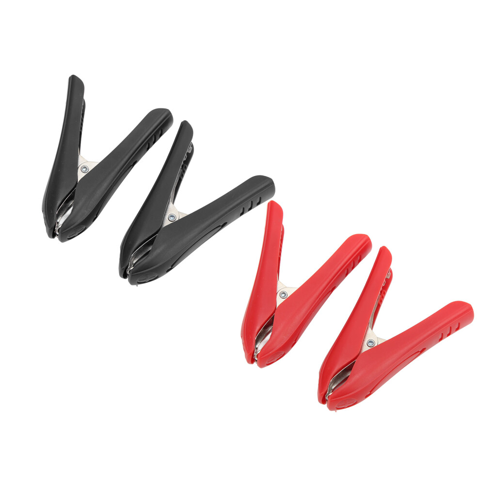 4Pcs Electric Clip Insulating Characteristic Steel Abs Material Strong Clamping Red Black Buckle Type Power Clamp 100A 7671321719358
