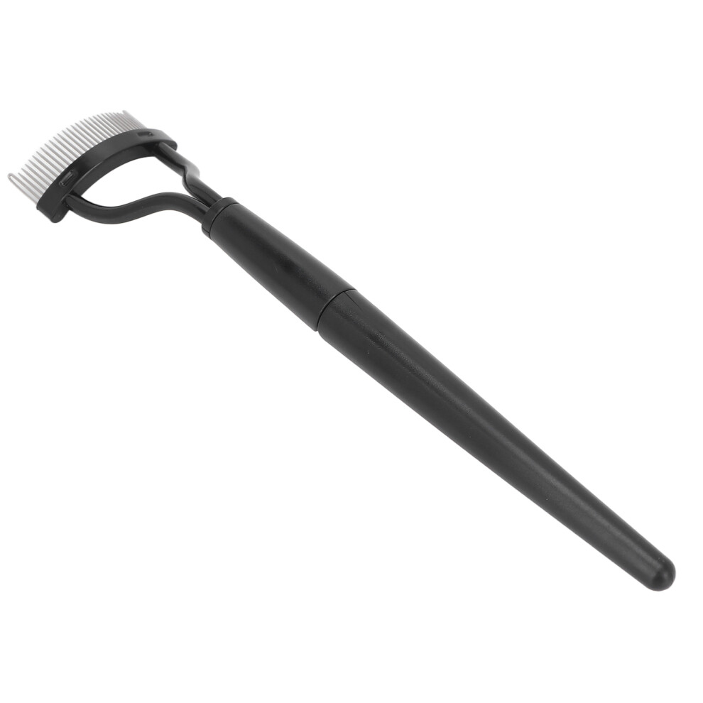 Eyelash Comb Folding Reusable Stainless Steel Eyelash Separator with Cover Cosmetic Tool Black