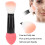 Pennello per blush a doppia testa in ABS, rosso rosa - morbido e soffice 3