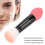 Pennello per blush a doppia testa in ABS, rosso rosa - morbido e soffice 5