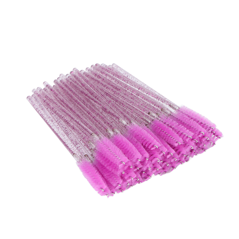 50pcs Disposable Eyelash Brushes Portable Mascara Brush Wands Applicator Makeup ToolPurple