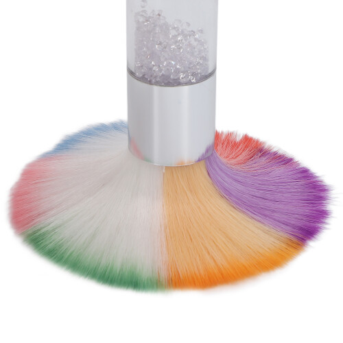 Tragbarer einfarbiger, flauschiger Make-up-Puderpinsel, 10 cm, Silber 2