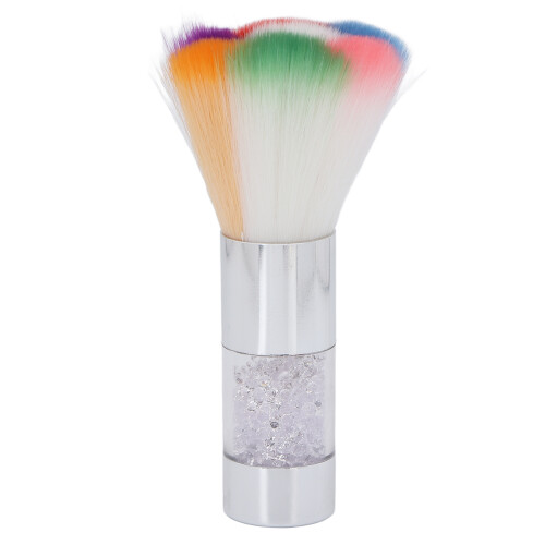 Tragbarer einfarbiger, flauschiger Make-up-Puderpinsel, 10 cm, Silber 1