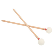 Set di mazze per tamburo, 2 pezzi, testa in feltro, manico in legno, antiscivolo, rosso, percussioni