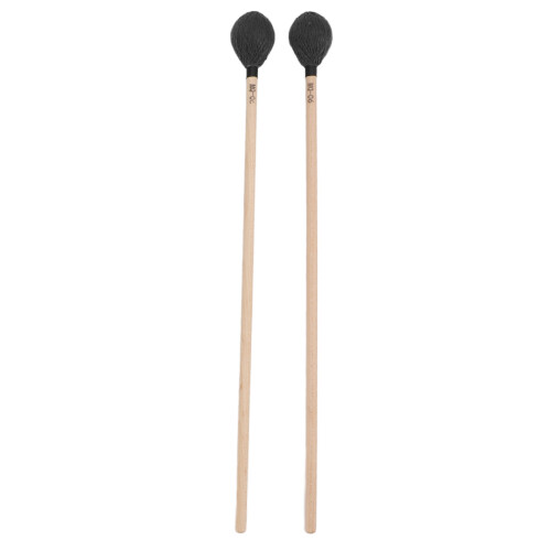 1 Pair Marimba Mallets Medium Hard Yarn Head with Maple Handle for Percussion Playing MQ‑06Black