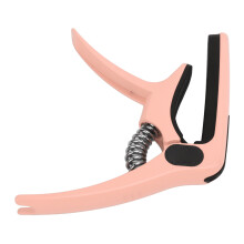 Capotasto in metallo rosa per chitarra con porta-plettro