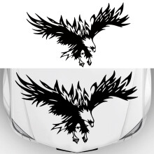 Pegatina para coche D-733 Águila Vinilo 80x50 cm Negro/Blanco
