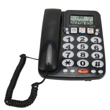 Telefono cablato con memoria, nero, 22x17x4 cm, con ID chiamante