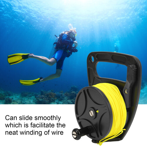 Bobina de carrete de buceo 83 m, línea PC+Nylon negra 90.8 yd 2