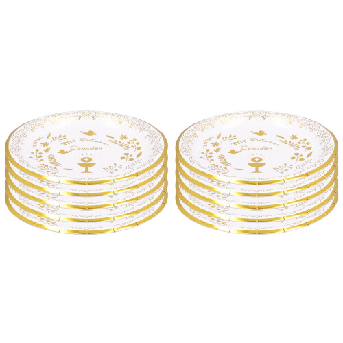 10 piezas de platos redondos de papel, 3.2 oz aptos para microondas 1