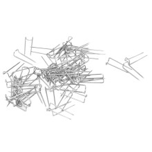 200 pièces 17 mm goupilles en U Fork acier inoxydable argenté