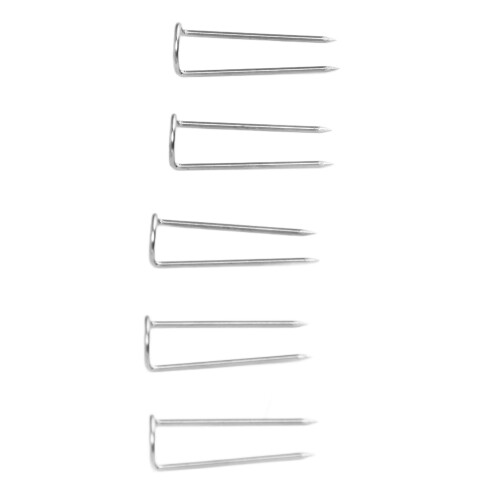 Spilli a forcella a forma di U, 200 pezzi, 17 mm, argento, per cucire 2