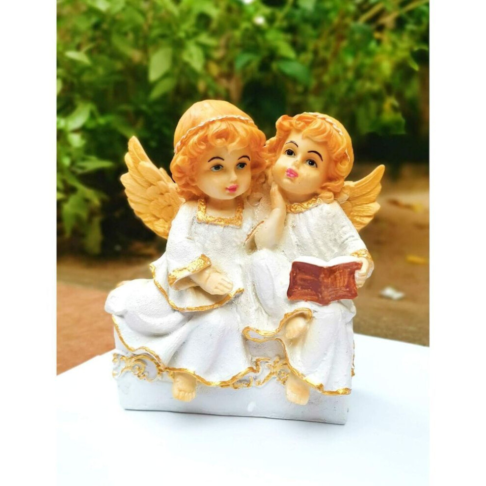 Poly Marble Angel Catholic Wall Decorative Christian Statues Figurine Showpiece Idol For Home Decor Craft Gifts For House Warming For Living Room