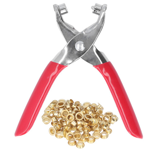 Set di pinze per occhielli, 100 pezzi, 4 mm, metallo 1
