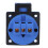 Conector industrial oculto de 5 pines azul y blanco 3