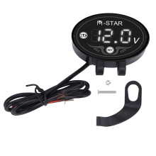 Motorcycle LED Voltmeter Digital 9‑24V Smart Waterproof High Accuracy ABS Battery Monitor for Safety Driving