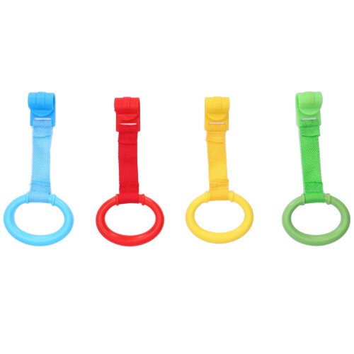 4pcs Baby Pull Up Rings Plastic Material Ergonomic Design Safe Practical Different Colors Walking Assistant for Toddler 1