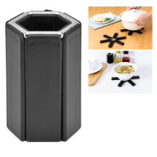Foldable Trivets Heat Insulating Collapsible Pot Holder for Kitchen Dining Room Black