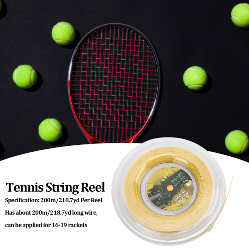 200m Gelber Polyester-Tennissaite – 1,25mm, langlebiger, steifer Schlägerdraht 2