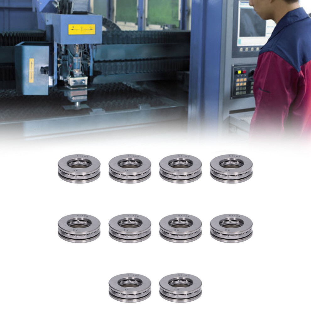 10Pcs Plane Thrust Ball Bearings High Accuracy Detachable Miniature Axial Metal Bearing Kit51104 8431321734039