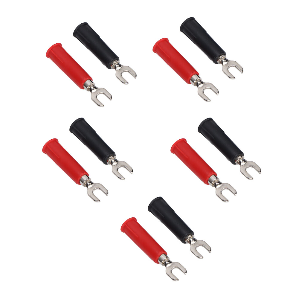 10Pcs 4Mm U/Y Type Electrical Crimp Terminals Insulated Fork Spade Wire Connectors For Banana Plug Multimeter 5051321734766
