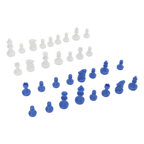 Pièces d'échecs en plastique PS, roi de 49 mm, bleu, ensemble mini 1