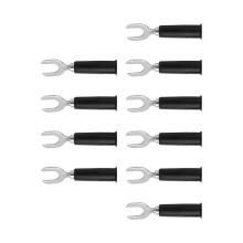 J.20020 10 piezas Fork Spade 4 mm 8 mm Tipo U Negro