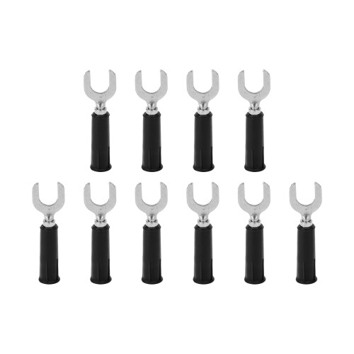 J.20020 10 piezas Fork Spade 4 mm 8 mm Tipo U Negro 1