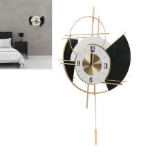 Wall Clock Electrostatic Spray Paint Simple Unique Design Black Gold Silent Wall Clock for Home Decoration Gifts
