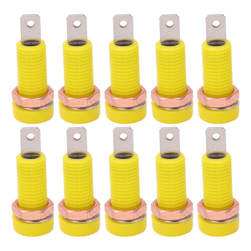 10 piezas de terminal tipo banana de 4 mm - 24 A amarillo 1